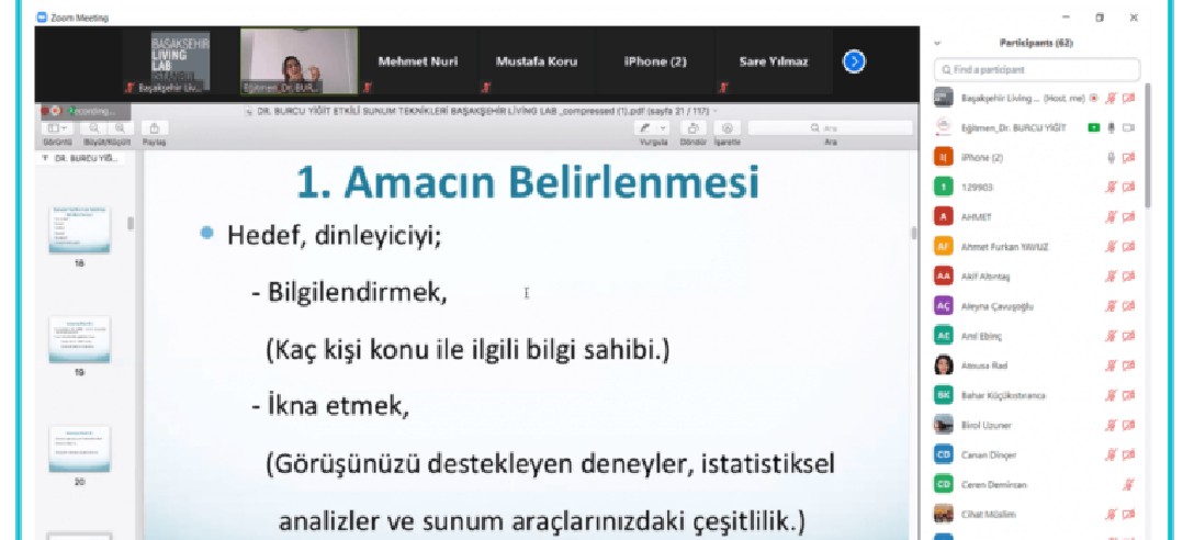 “Etkili Sunum Teknikleri” Online Canlı Dersi