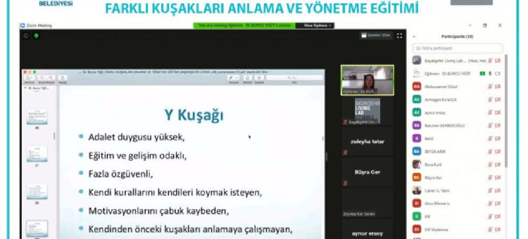 Farklı Kuşakları Yönetmek ve Anlamak Eğitimi Online Olarak Verildi