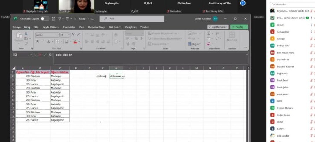 Microsoft Excel Programını Güncellenmiş Haliyle Öğrendik